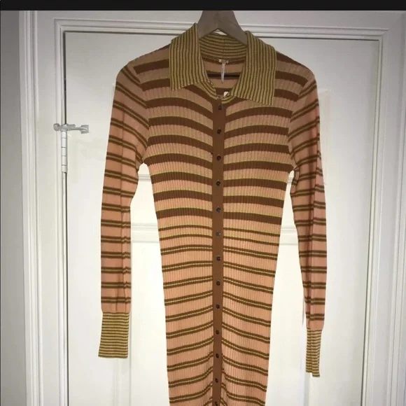 NEW FREE PEOPLE VISTA CARDI STRIPED SWEATER DRESS Z79-3 - Picture 4 of 5